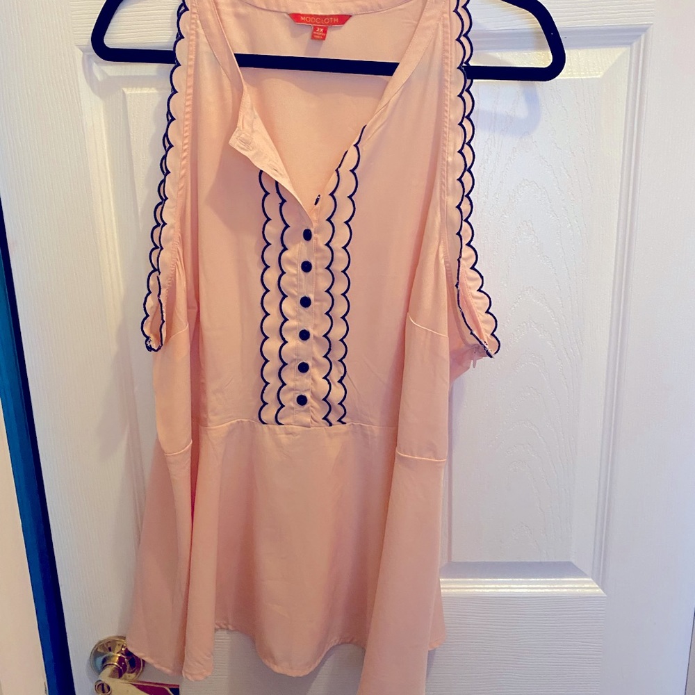 Pink Peplum Blouse Modcloth ‘17